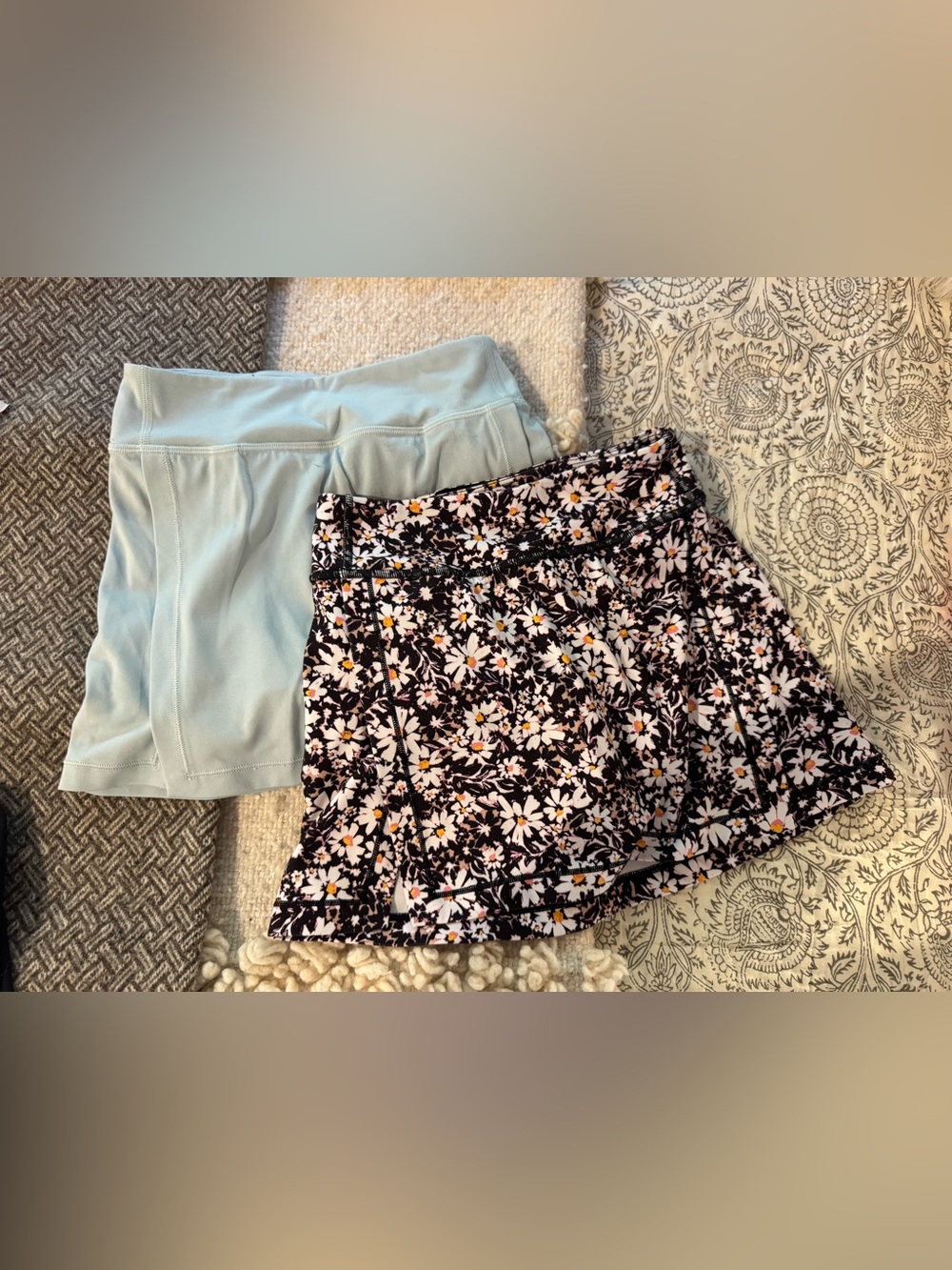 Athleta Girl Goal Getter Skort set of 2, mint and daisy Size 6